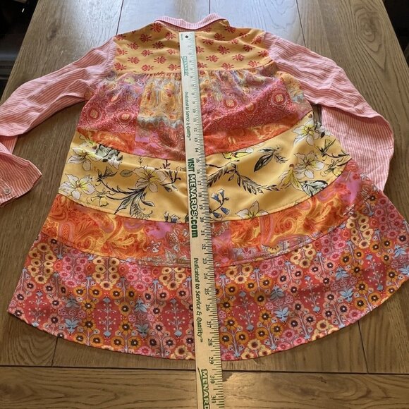 Soft Surroundings Women Eden Island Linen Shirt Size‎ Small Floral Loose Light - Picture 6 of 12